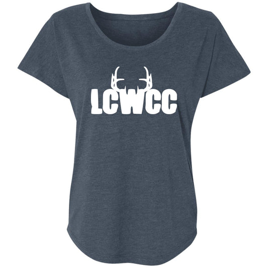 LCWCC Rack Logo - White NL6760 Ladies' Triblend Dolman Sleeve