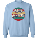 Merry Christmas Retro Circle G180 Crewneck Pullover Sweatshirt