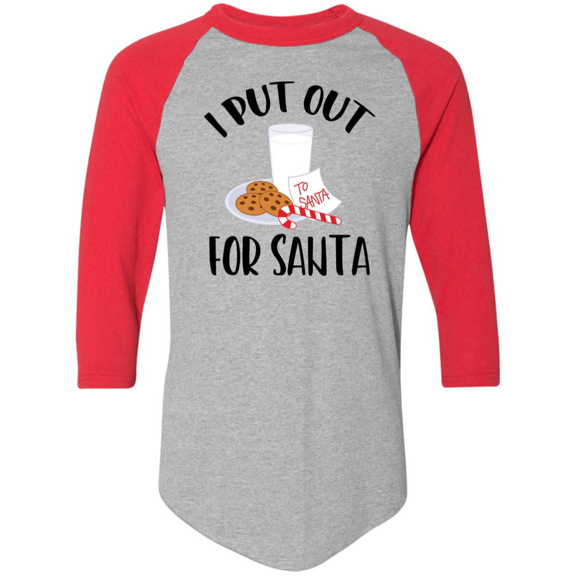 I Put Out For Santa 4420 Colorblock Raglan Jersey