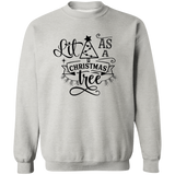 Lit As A Christmas Tree G180 Crewneck Pullover Sweatshirt