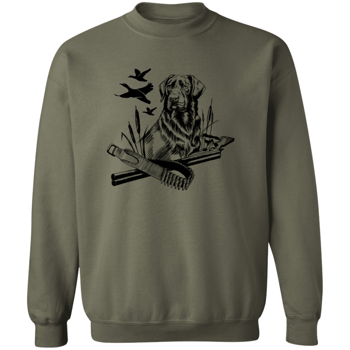 Hunting Dog 3 G180 Crewneck Pullover Sweatshirt