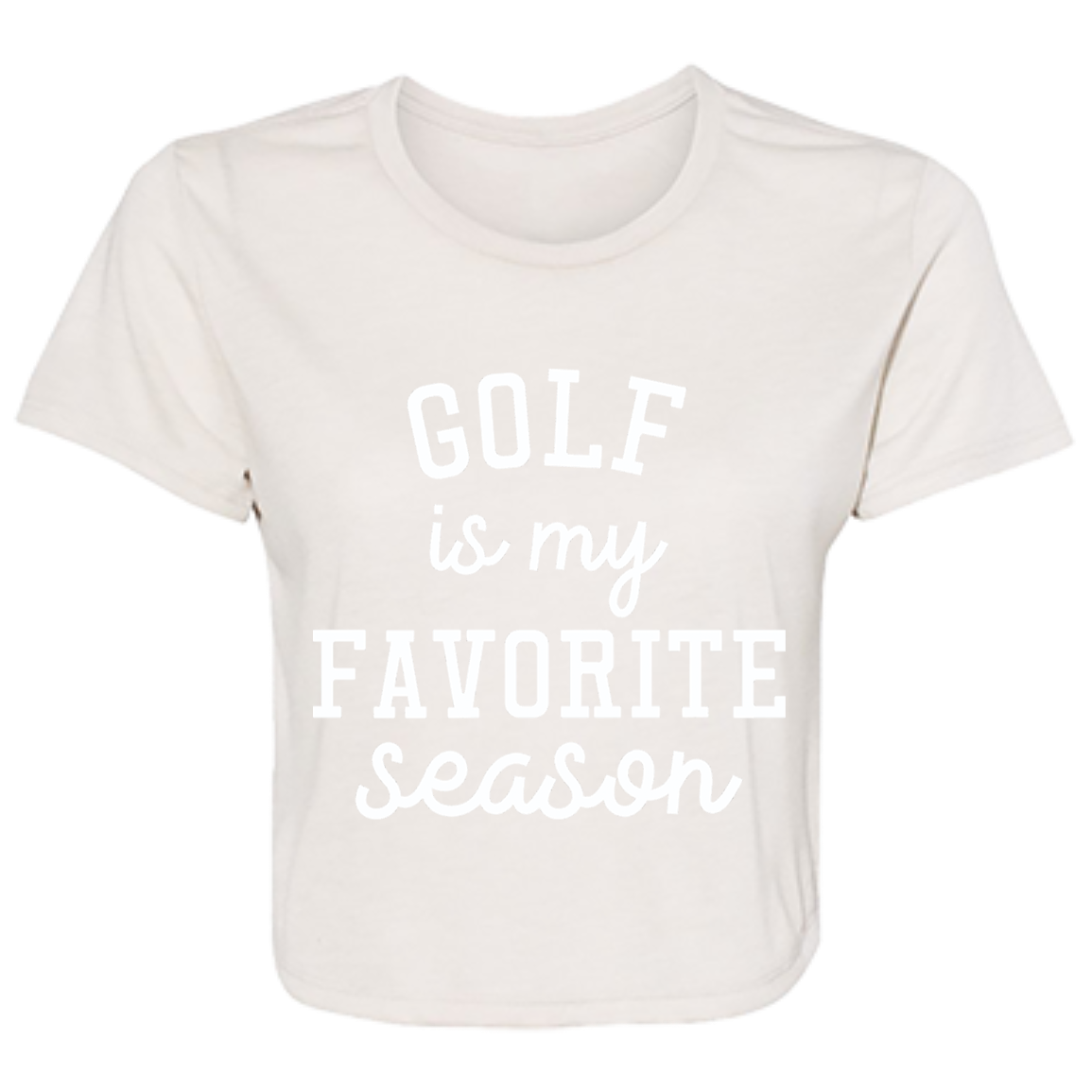 Golf My Favorite Season wht B8882 Ladies' Flowy Cropped Tee