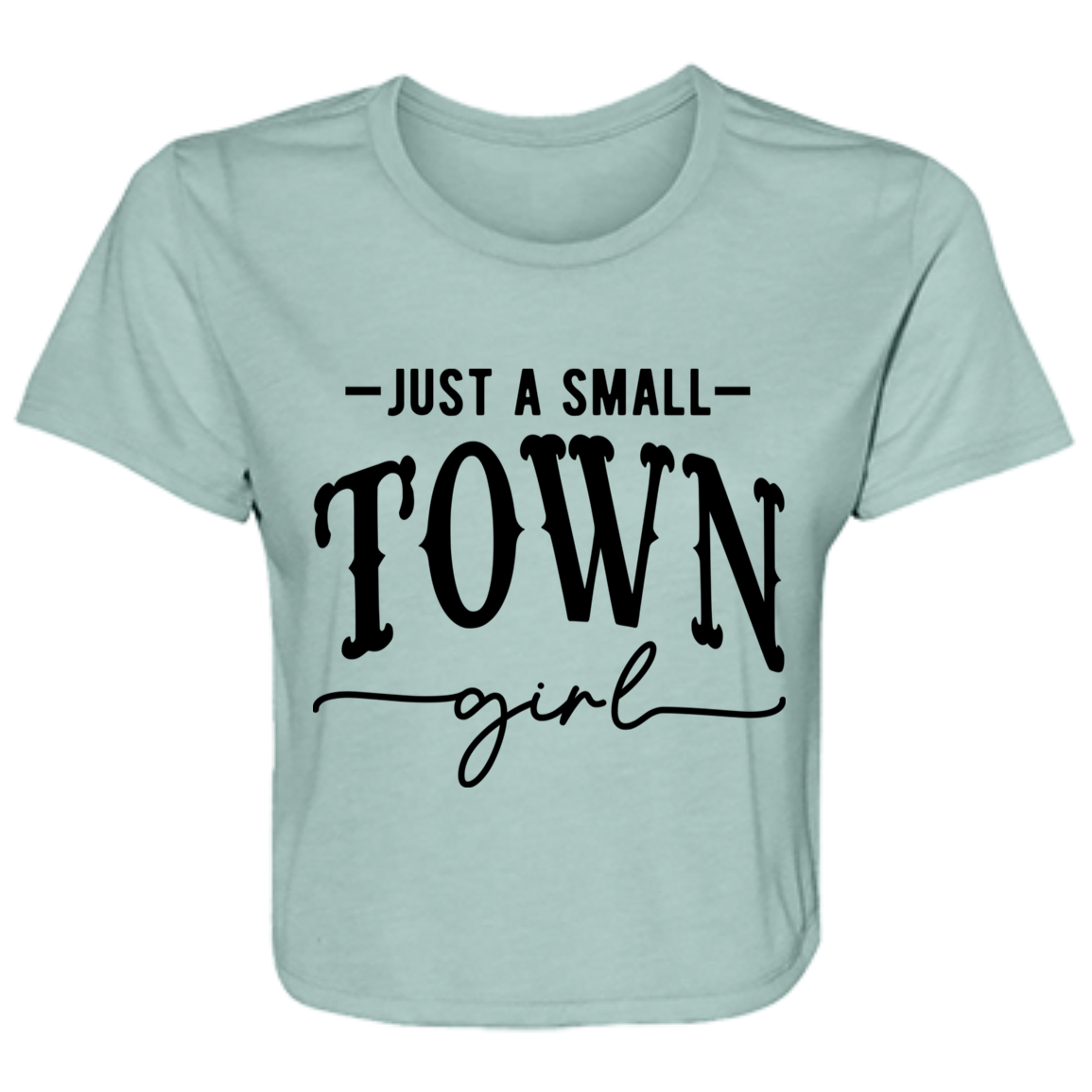 Just A Small Town Girl 2 B8882 Ladies' Flowy Cropped Tee