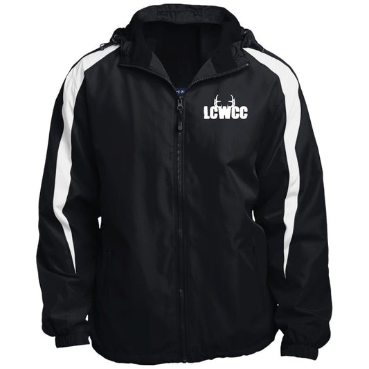 LCWCC Rack Logo - White JST81 Fleece Lined Colorblock Hooded Jacket