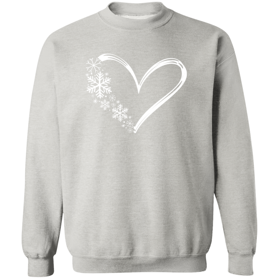 Heart & Snowflakes 1 G180 Crewneck Pullover Sweatshirt