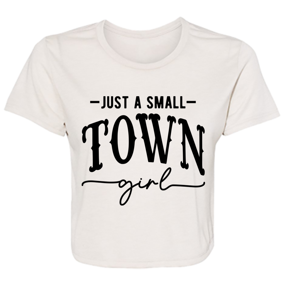 Just A Small Town Girl 2 B8882 Ladies' Flowy Cropped Tee