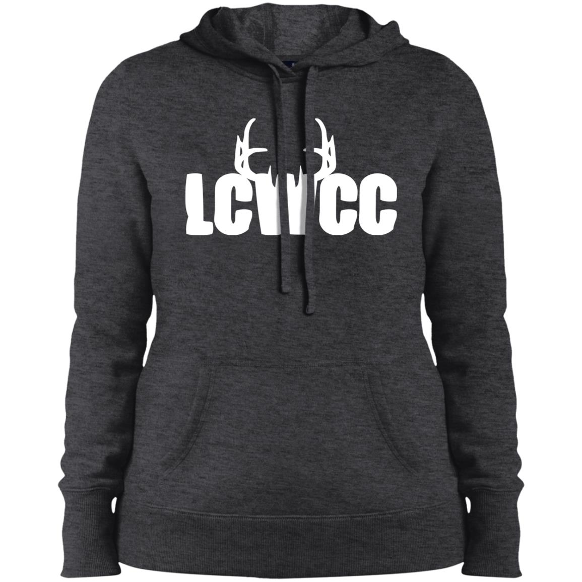 LCWCC Rack Logo - White LST254 Ladies' Pullover Hooded Sweatshirt