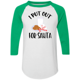 I Put Out For Santa 4420 Colorblock Raglan Jersey