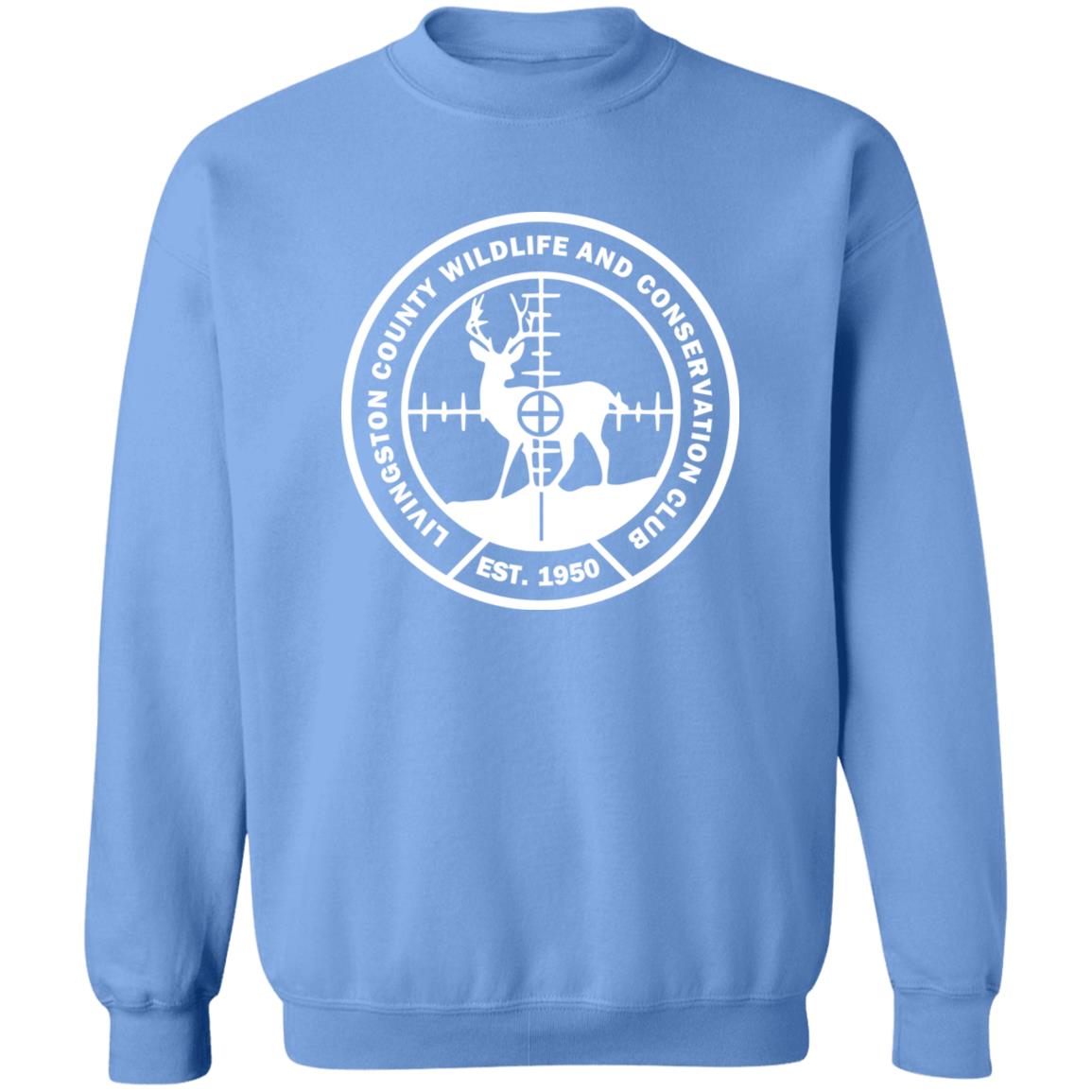 LCWCC Deer Target - White G180 Crewneck Pullover Sweatshirt