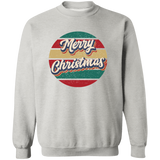 Merry Christmas Retro Circle G180 Crewneck Pullover Sweatshirt