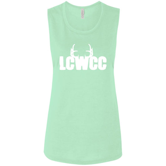 LCWCC Rack Logo - White B8803 Ladies' Flowy Muscle Tank