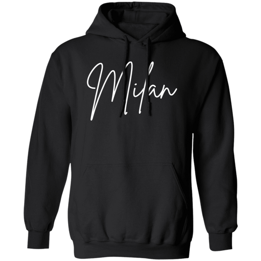 Milan Skinny 1 White G185 Gildan Pullover Hoodie