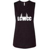 LCWCC Rack Logo - White B8803 Ladies' Flowy Muscle Tank