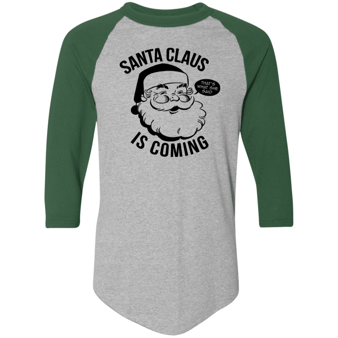 Santa Clause Is Coming 4420 Colorblock Raglan Jersey