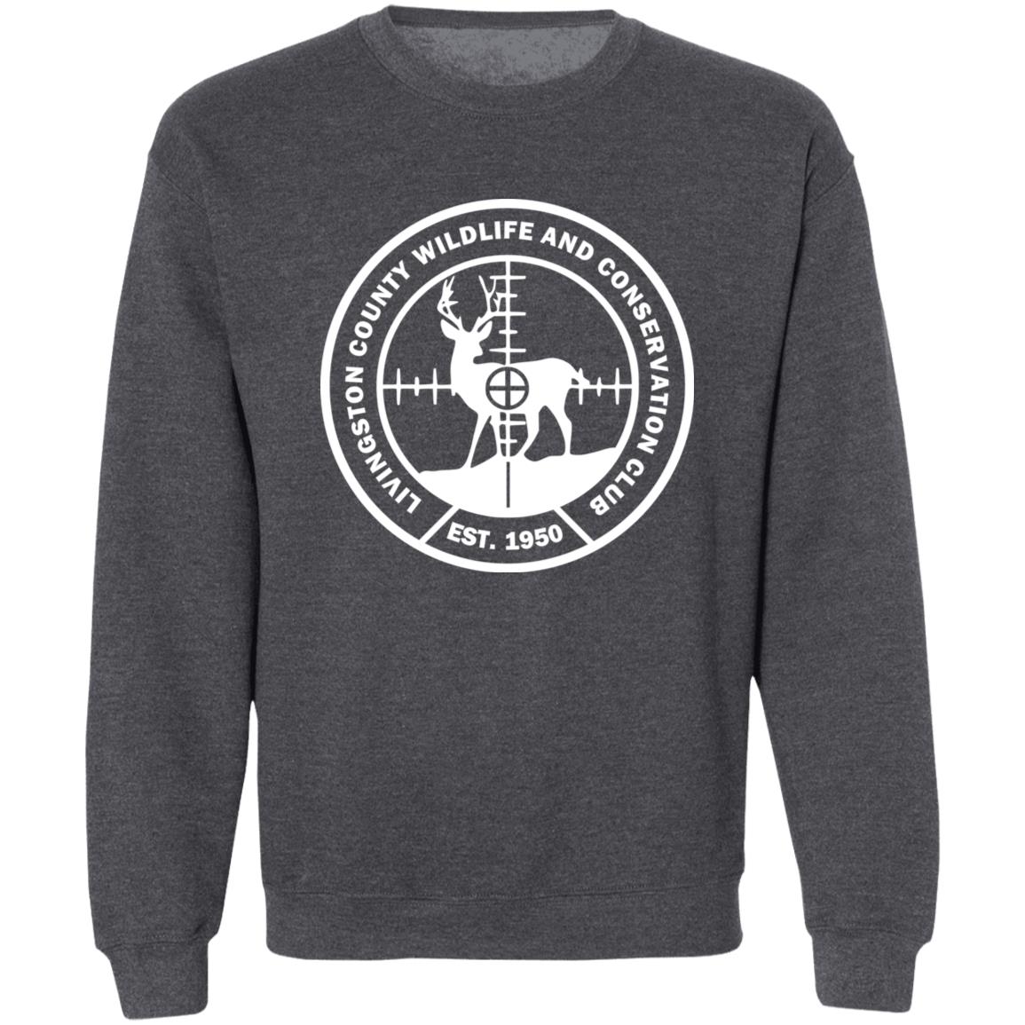 LCWCC Deer Target - White G180 Crewneck Pullover Sweatshirt