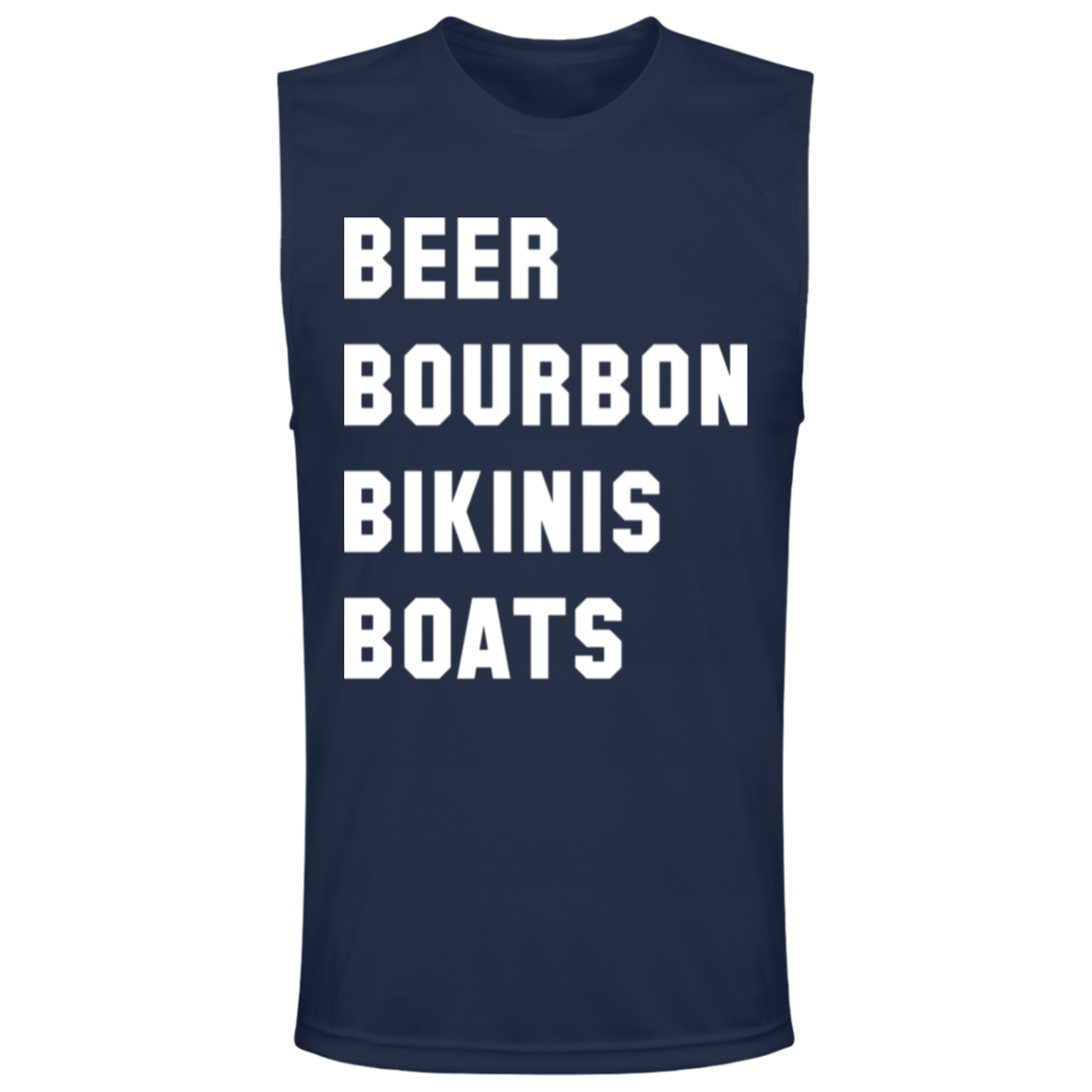 ***2 SIDED***  HRCL FL - Beer Bourbon Bikinis Boats - - 2 Sided - UV 40+ Protection TT11M Team 365 Mens Zone Muscle Tee