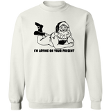 Laying On Your Present G180 Crewneck Pullover Sweatshirt