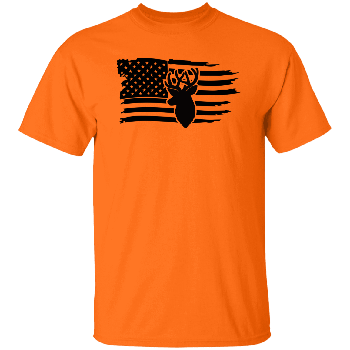 Distressed American Flag Deer G500 5.3 oz. T-Shirt
