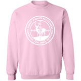 LCWCC Deer Target - White G180 Crewneck Pullover Sweatshirt