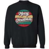 Merry Christmas Retro Circle G180 Crewneck Pullover Sweatshirt