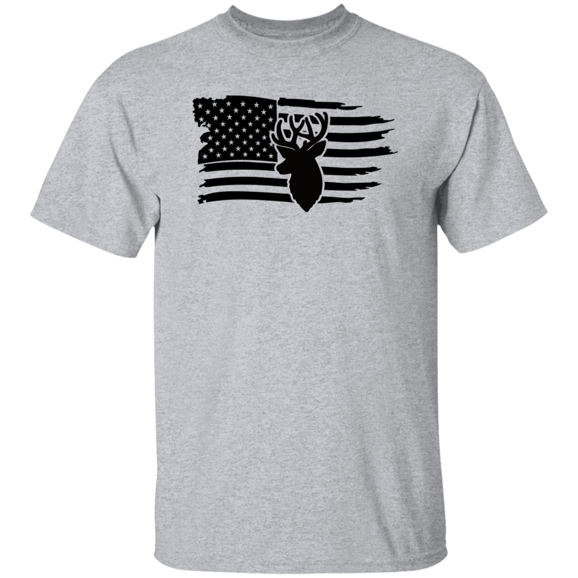 Distressed American Flag Deer G500 5.3 oz. T-Shirt