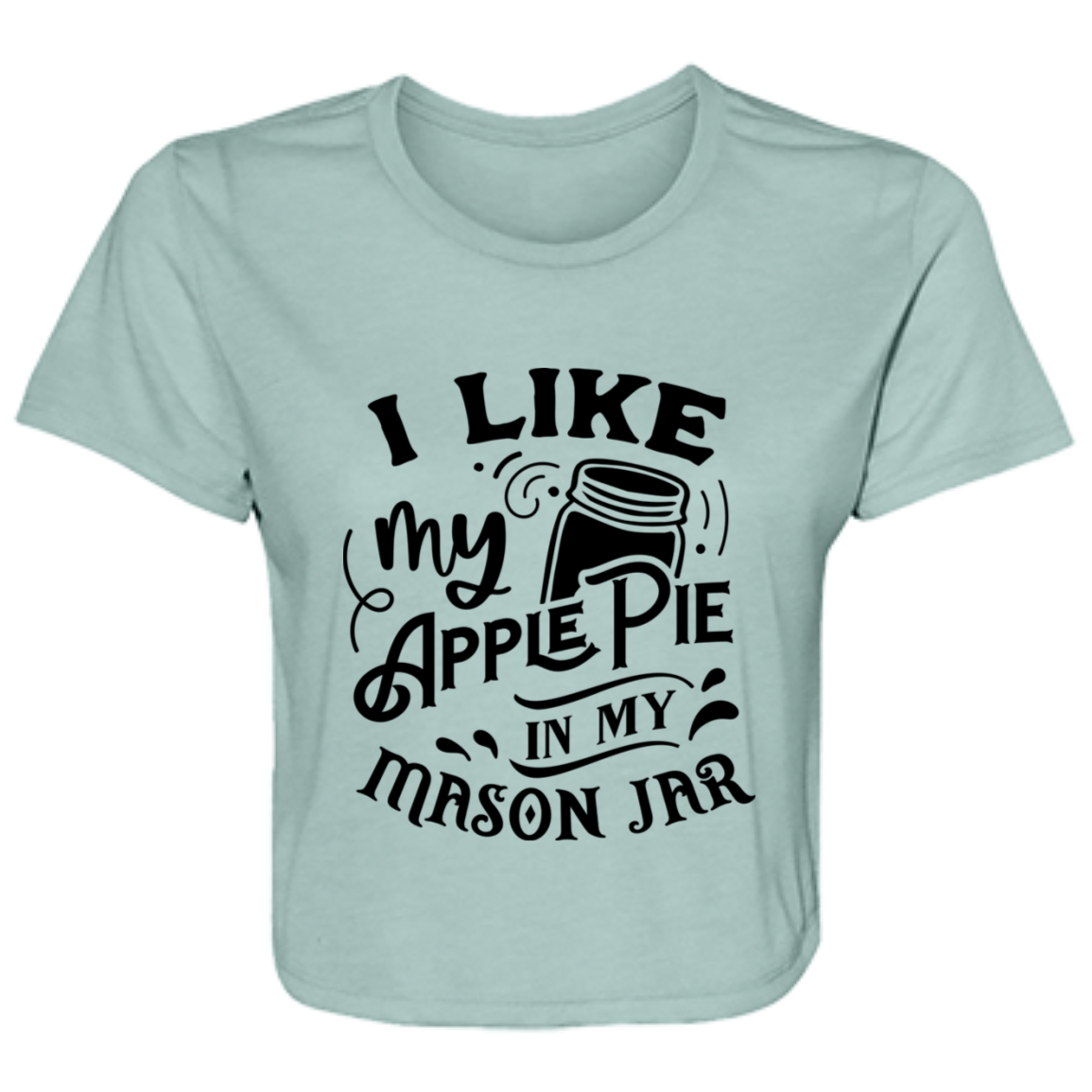 I Like My Apple Pie B8882 Ladies' Flowy Cropped Tee