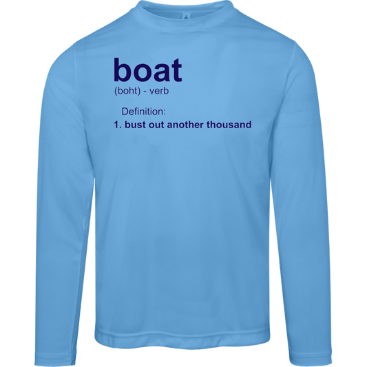 ***2 SIDED***  HRCL FL - Navy Boat.... Bust Out Another Thousand - 2 Sided - UV 40+ Protection TT11L Team 365 Mens Zone Long Sleeve Tee