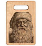 Santa Portrait Engraved Wooden Cutting Board Rectangle Handle Engraved Wooden Cutting Board Rectangle Handle