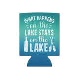 ***2 SIDED***  Regular & Slim Can Coolers 2 Sided - What Happens on the Lake - HRCL LL