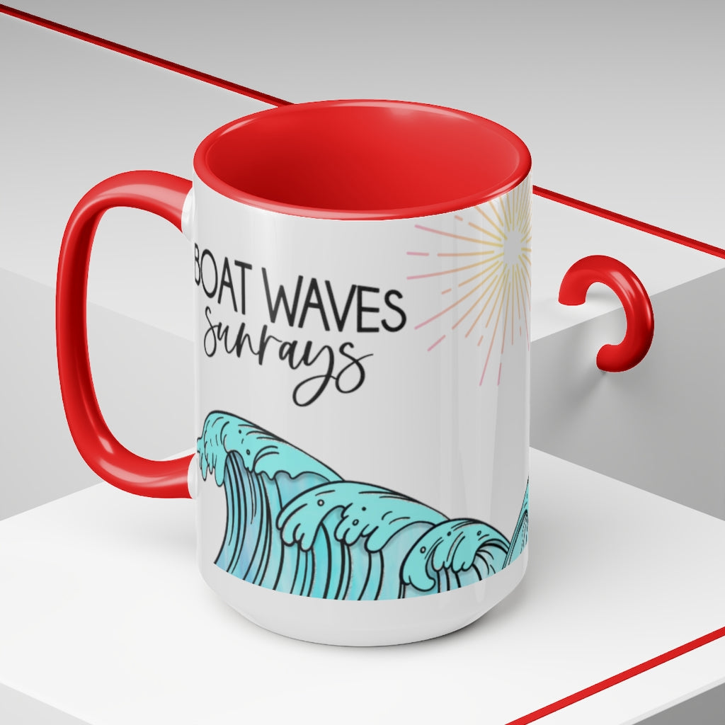 Boat Waves Sunrays 15oz Mug