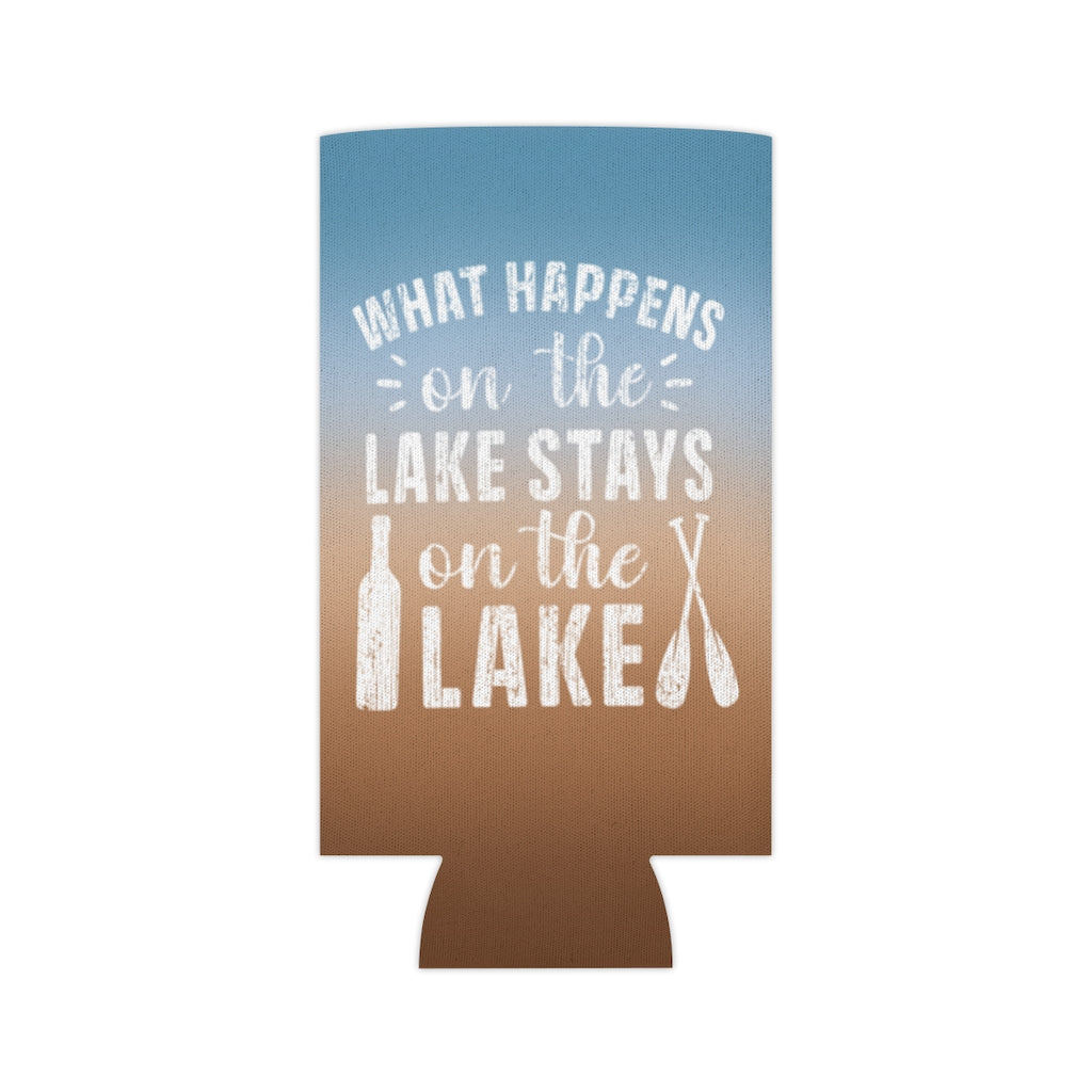 ***2 SIDED***  Regular & Slim Can Coolers 2 Sided - What Happens on the Lake - HRCL LL