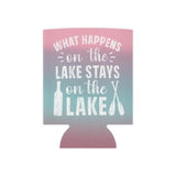 ***2 SIDED***  Regular & Slim Can Coolers 2 Sided - What Happens on the Lake - HRCL LL