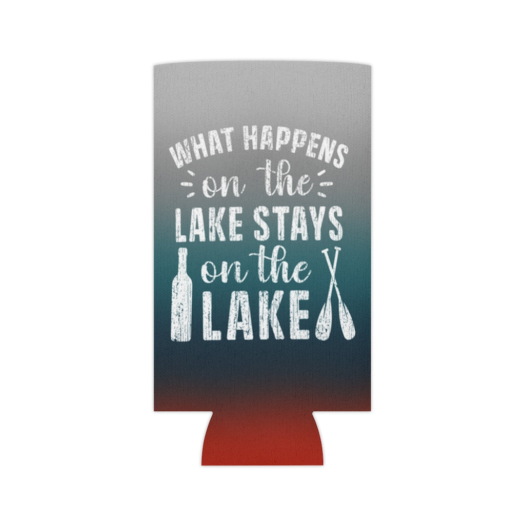 ***2 SIDED***  Regular & Slim Can Coolers 2 Sided - What Happens on the Lake - HRCL FL