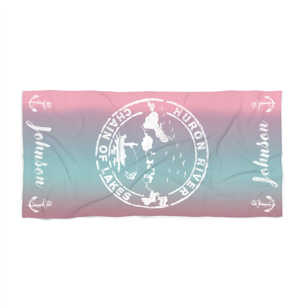 Personalized Beach Towel - Name & Anchors - HRCL FL