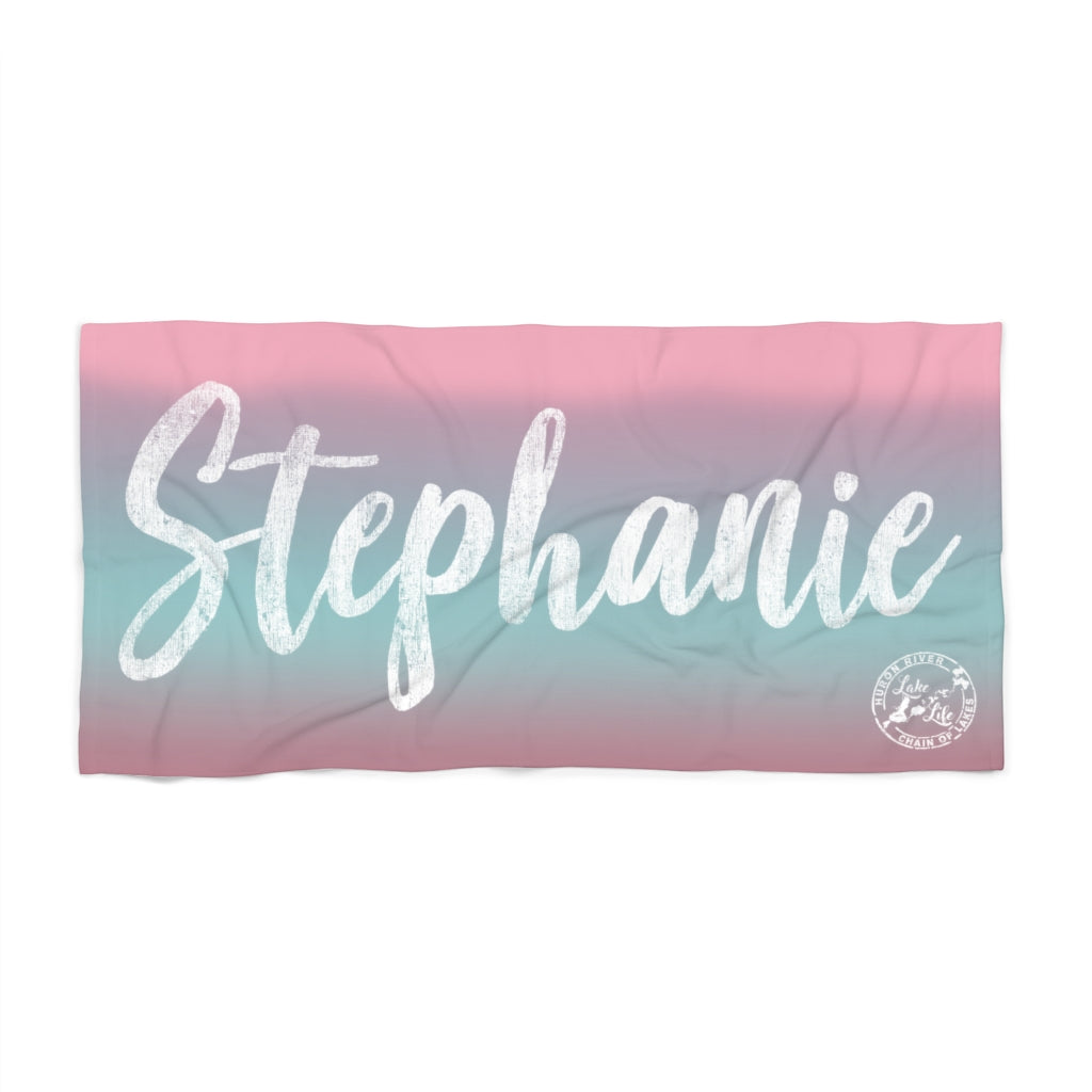 Personalized Beach Towel - Large Name Fancy - HRCL LL