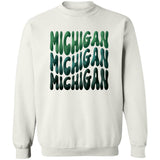 Michigan - Green Colors G180 Crewneck Pullover Sweatshirt