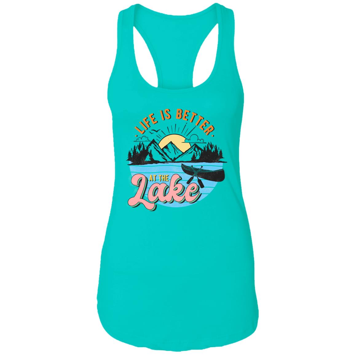 ***2 SIDED***  Life is Better at the Lake HRCL LL 2 Sided NL1533 Ladies Ideal Racerback Tank