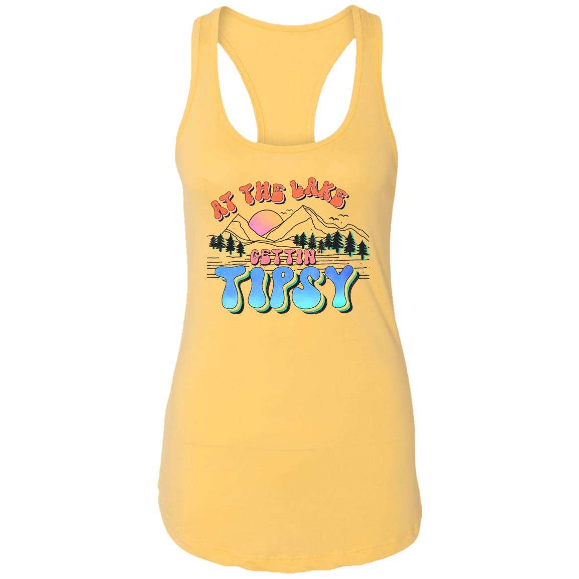 ***2 SIDED***  At the Lake Gettin' Tipsy HRCL LL 2 Sided NL1533 Ladies Ideal Racerback Tank