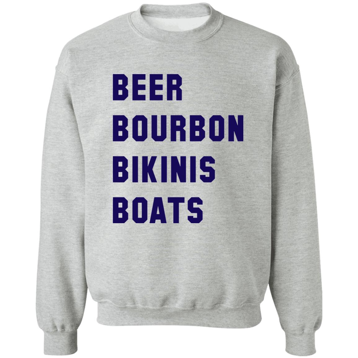 ***2 SIDED***  HRCL FL - Navy Beer Bourbon Bikinis Boats - 2 Sided G180 Crewneck Pullover Sweatshirt