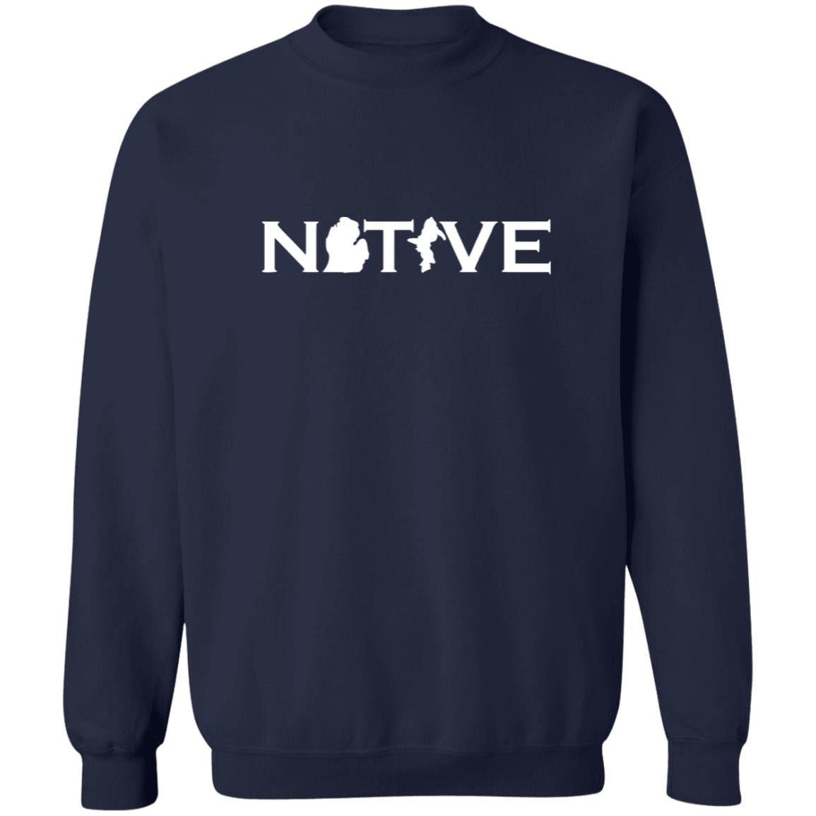 MI Native - White G180 Crewneck Pullover Sweatshirt