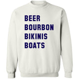 ***2 SIDED***  HRCL FL - Navy Beer Bourbon Bikinis Boats - 2 Sided G180 Crewneck Pullover Sweatshirt