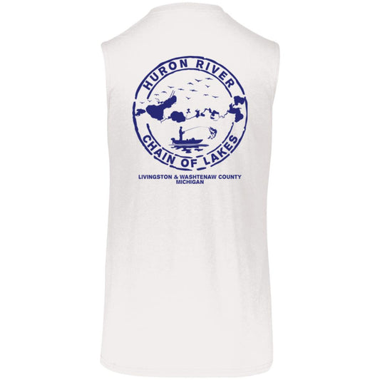 HRCL FL - Navy More Fun To Put In Than Pull Out - 2 Sided 64MTTM Essential Dri-Power Sleeveless Muscle Tee