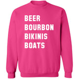 HRCL FL - Beer Bourbon Bikinis Boats - 2 Sided G180 Crewneck Pullover Sweatshirt