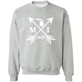 MI Arrows - White G180 Crewneck Pullover Sweatshirt