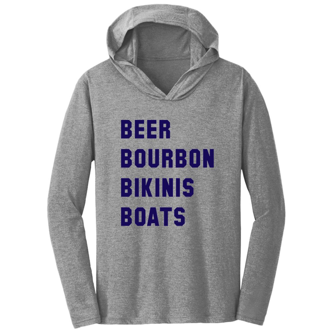 HRCL FL - Navy Beer Bourbon Bikinis Boats - 2 Sided DM139 Triblend T-Shirt Hoodie