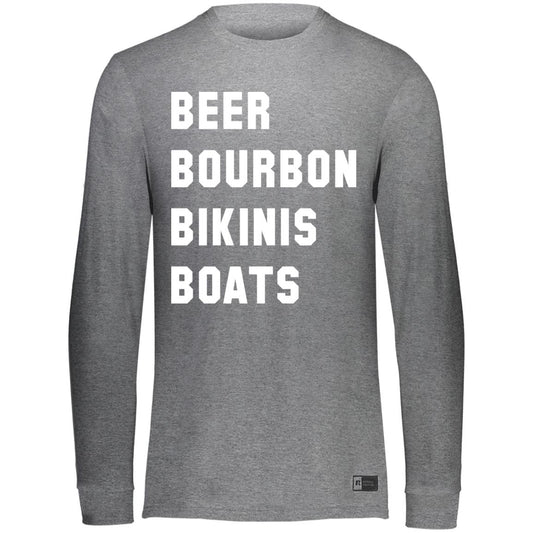 HRCL FL - Beer Bourbon Bikinis Boats - 2 Sided 64LTTM Essential Dri-Power Long Sleeve Tee