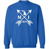 MI Arrows - White G180 Crewneck Pullover Sweatshirt