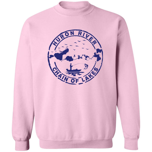 HRCL Fishing Logo Navy - G180 Crewneck Pullover Sweatshirt