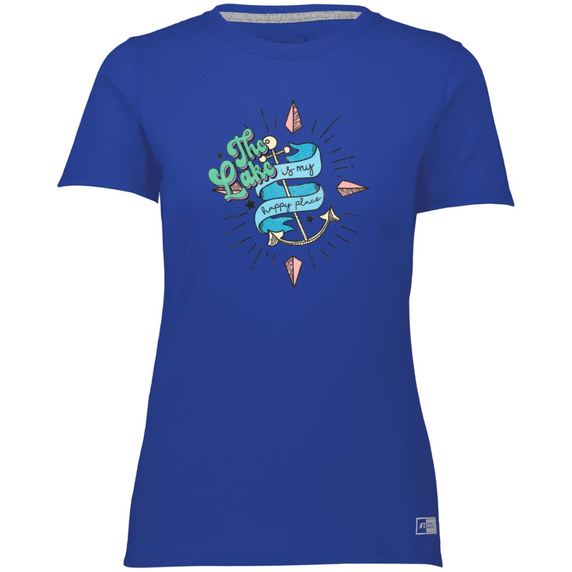 The Lake is My Happy Place HRCL LL 2 Sided 64STTX Ladies’ Essential Dri-Power Tee