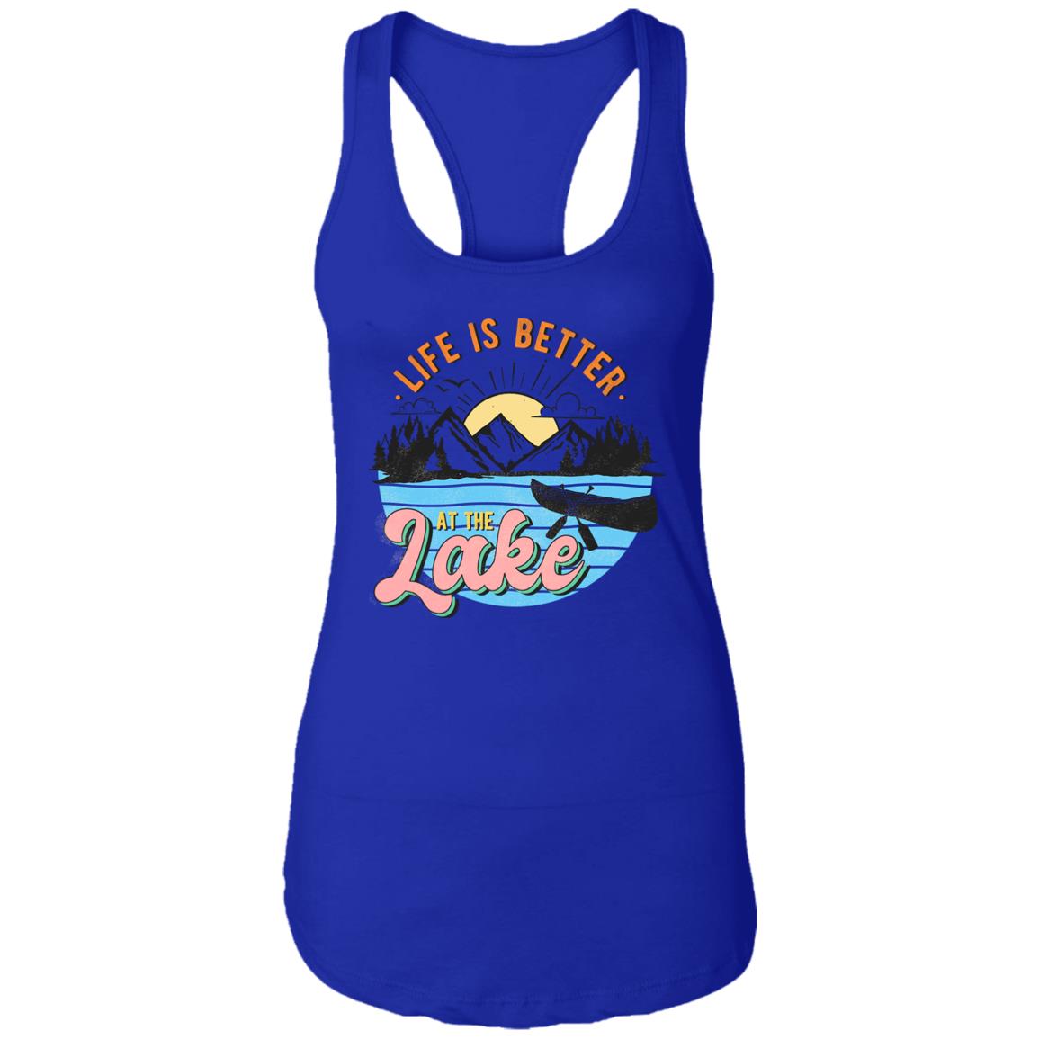 ***2 SIDED***  Life is Better at the Lake HRCL LL 2 Sided NL1533 Ladies Ideal Racerback Tank